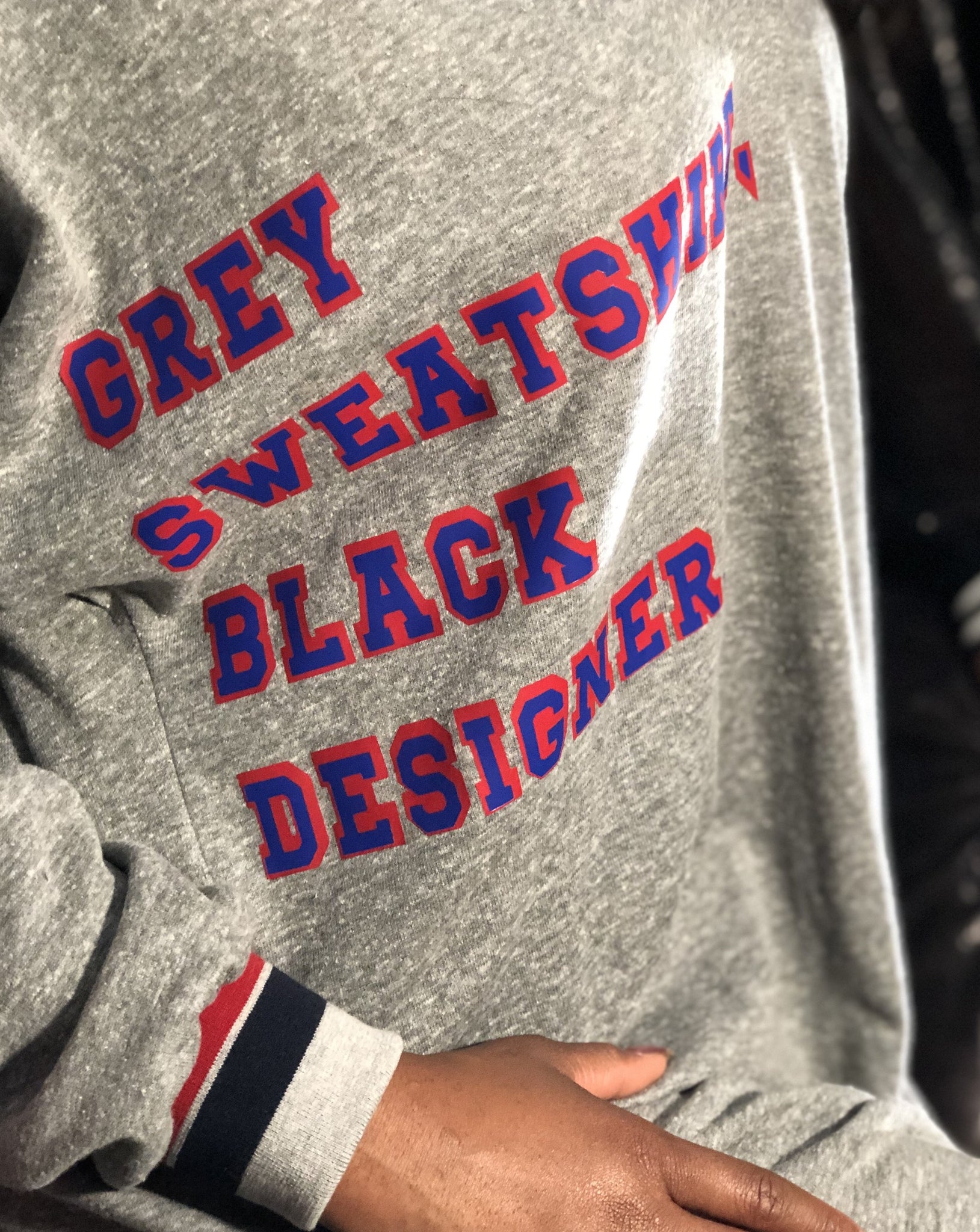 GREY SWEATSHIRT, BLACK DESIGNER Sweatshirt Dress