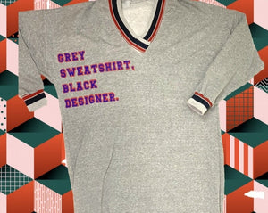 GREY SWEATSHIRT, BLACK DESIGNER Sweatshirt Dress